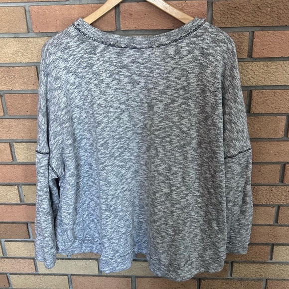 Free People Beach Gray Henley Endless Summer Sleep To Dream Knit Top Size Small - Picture 2 of 6